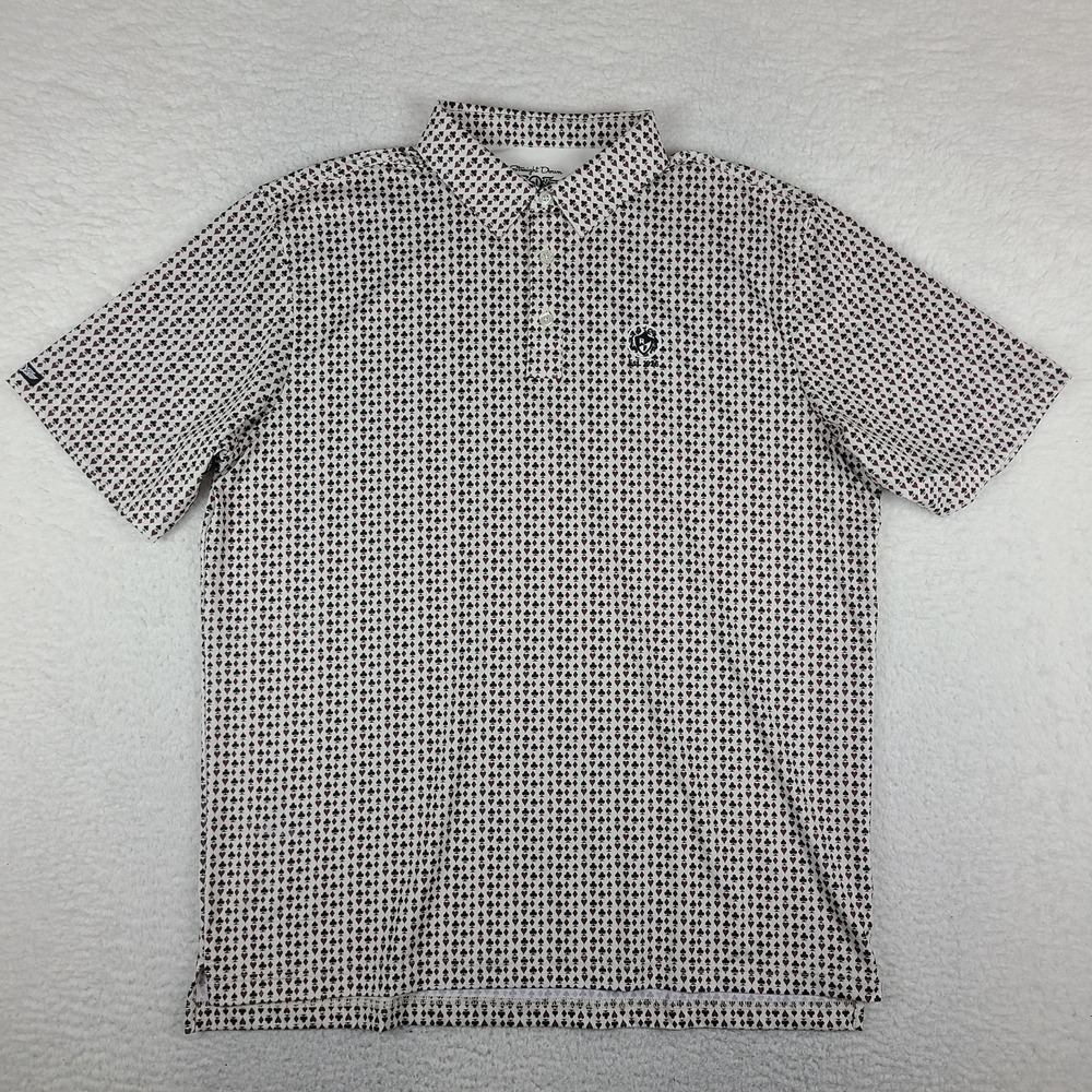 Straight Down Polo Shirt Mens XL Black White Geometric Performance Golf